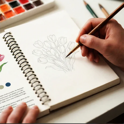 Täydellinen akvarellimaalaussetti