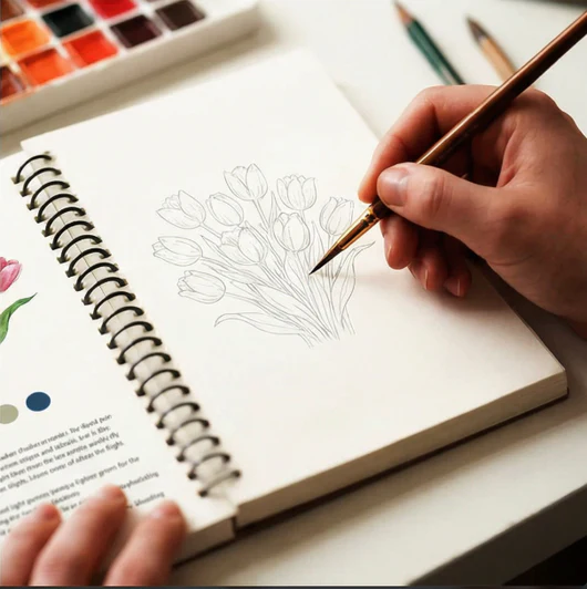 Täydellinen akvarellimaalaussetti