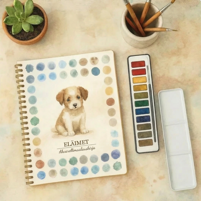 Täydellinen akvarellimaalaussetti