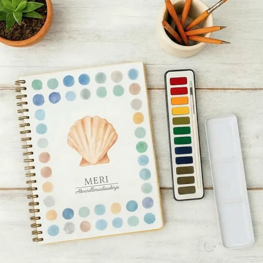 Täydellinen akvarellimaalaussetti