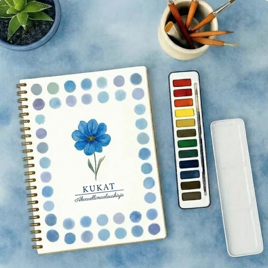 Täydellinen akvarellimaalaussetti